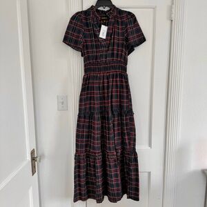 Sugarlips Red and Black Plaid Midi Dress